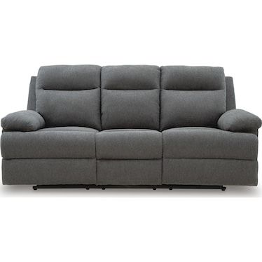 Side-Swipe Reclining Sofa with Drop Down Table