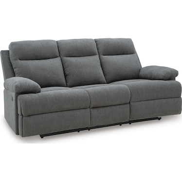 Side-Swipe Reclining Sofa with Drop Down Table