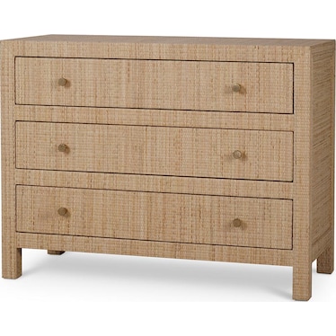 Kagu 3 Drawer Dresser Wrapped in Natural Rattan