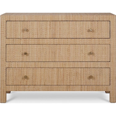 Kagu 3 Drawer Dresser Wrapped in Natural Rattan