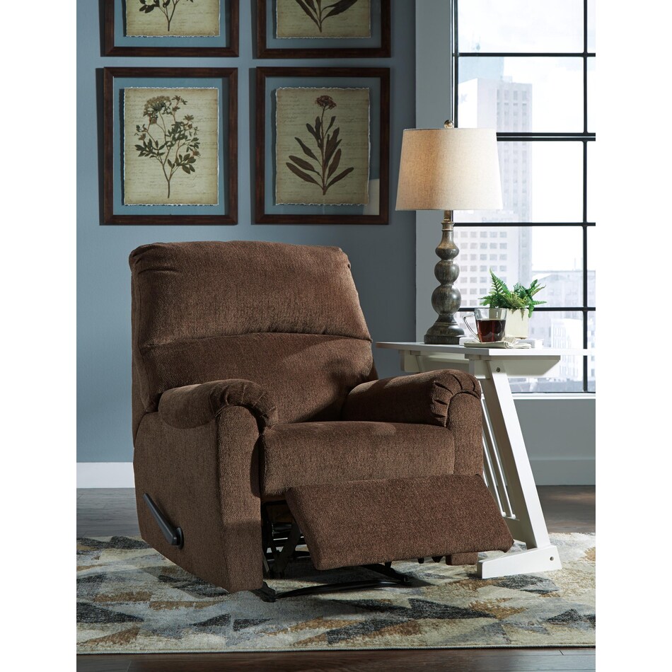 chocolate fabric recliners   