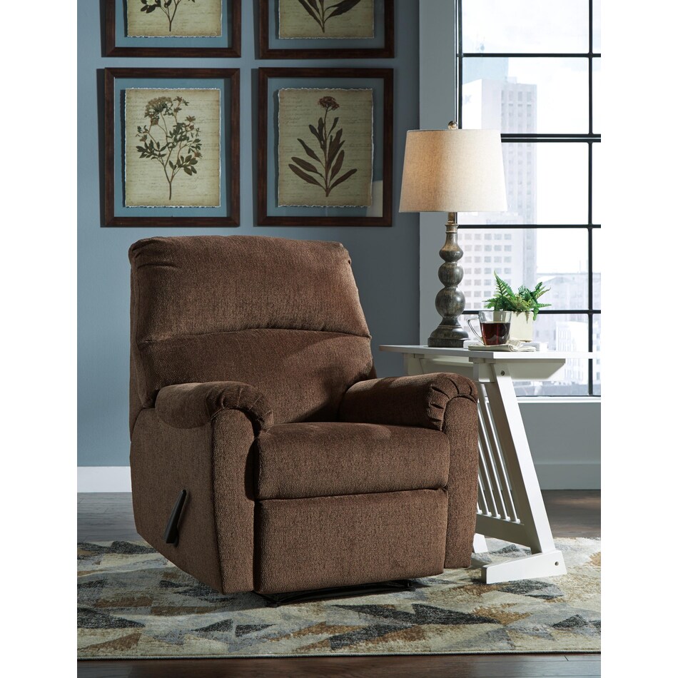 chocolate fabric recliners   
