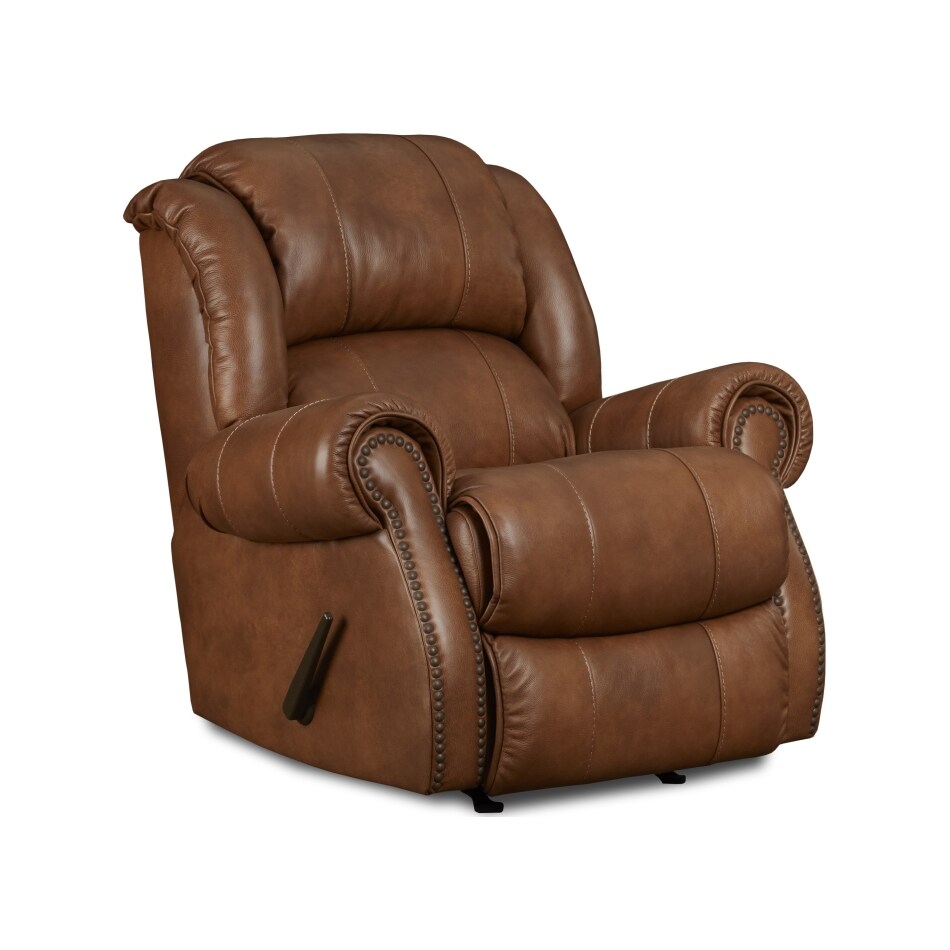 cognac leather recliner   