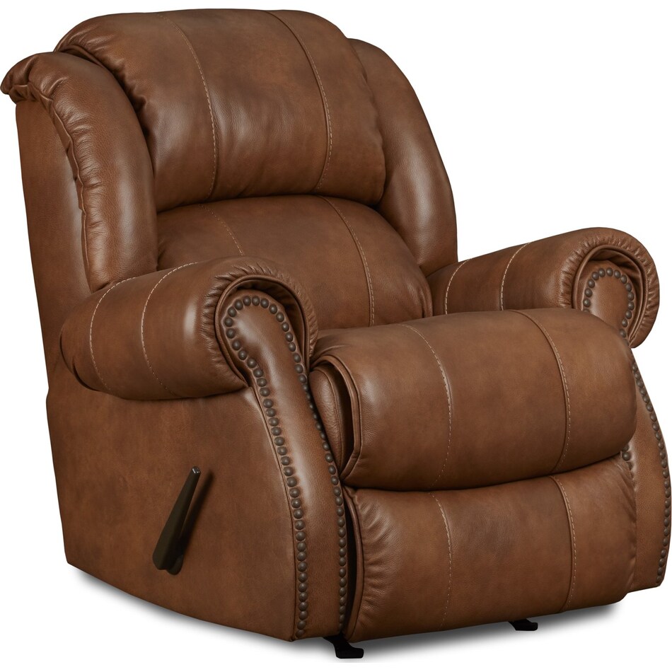 cognac leather recliner   