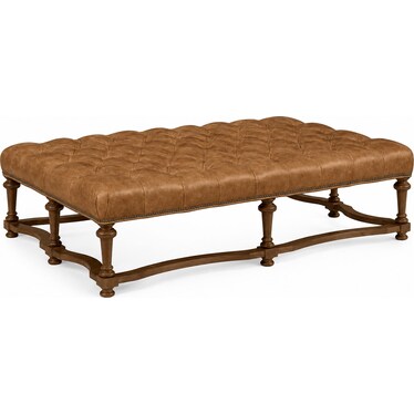Tufted Leather Cocktail Ottoman