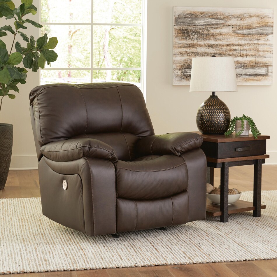 dark brown leather recliner   