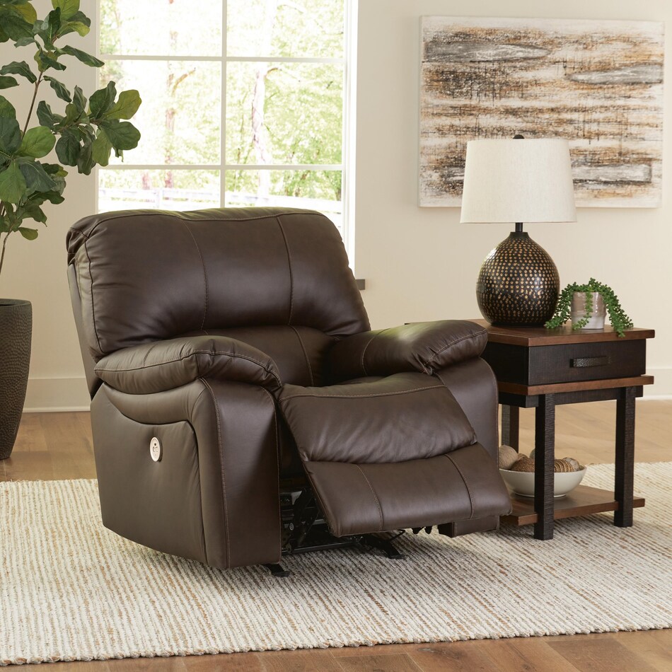 dark brown leather recliner   