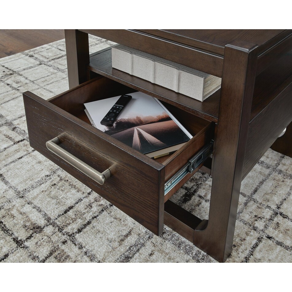 dark brown occasional tables   