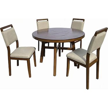 Blanche Round Dining Table - Brown