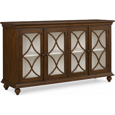 Hamilton 4 Door Buffet in Teak Brown w/ Putty Interior