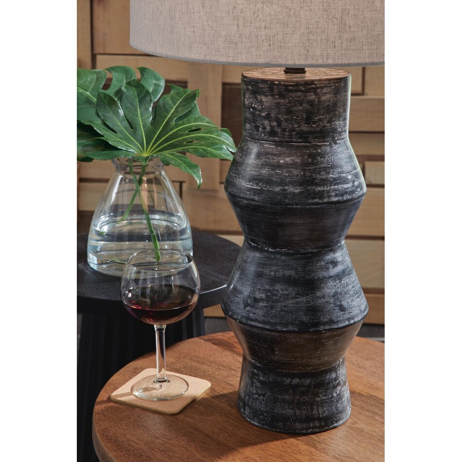 distressed black lamps   