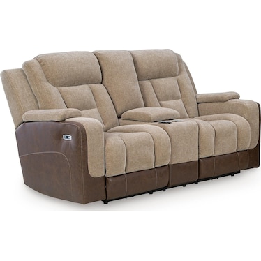 Mixed Motion Power Reclining Loveseat with Console