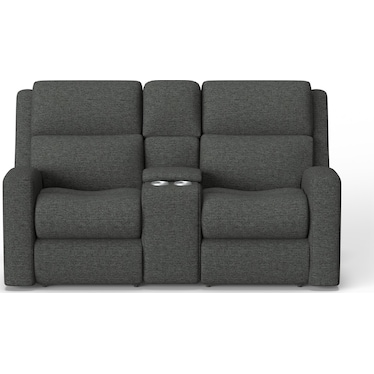 Power Reclining Loveseat with Console & Power Headrest & Lumbar