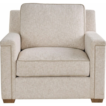 Performance Fabric Club Chair with Leather Welt