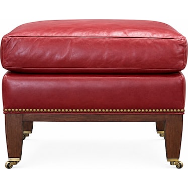 Leather Ottoman with Castors