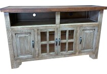 gray distressed wall units   