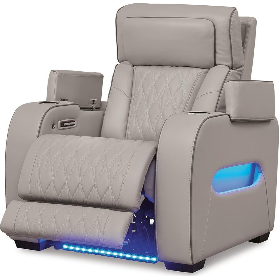 gray leather recliner   