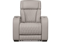 gray leather recliner   