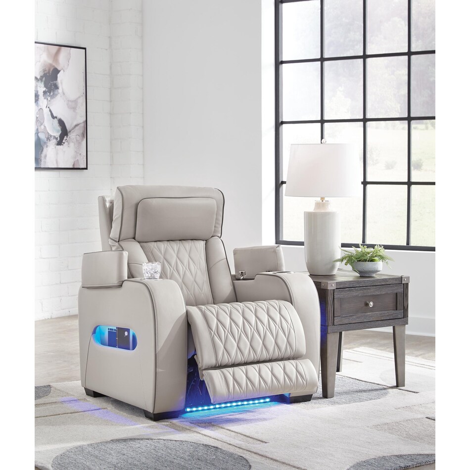 gray leather recliner   