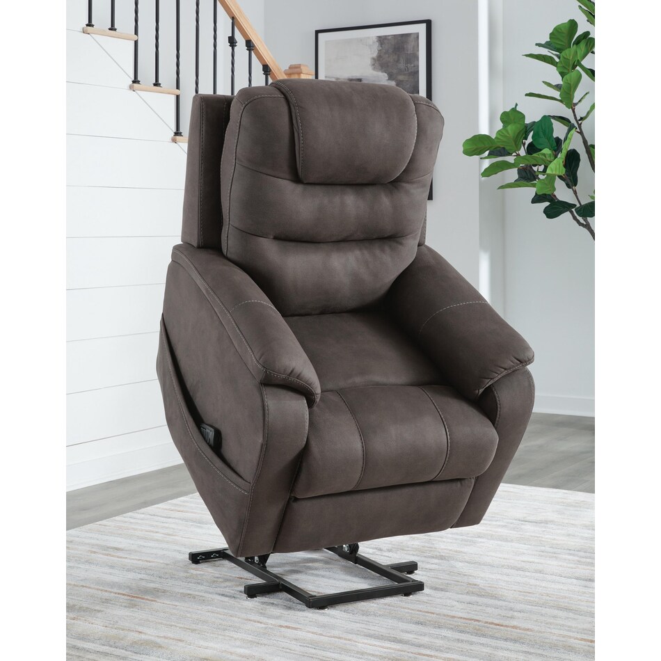 gunmetal fabric recliners   