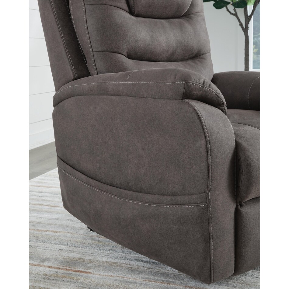 gunmetal fabric recliners   