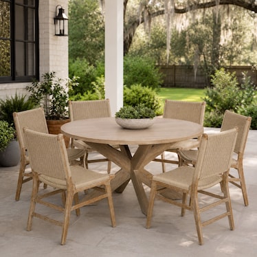 Teak Outdoor Dining Table and 6 Chairs