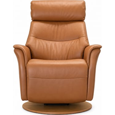 Comfort Glide Power Leather Recliner-Cognac