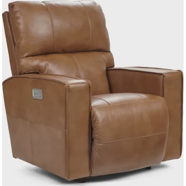 Power Leather Rocking Recliner w/ Headrest & Lumbar