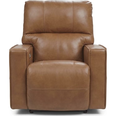 Power Leather Rocking Recliner w/ Headrest & Lumbar