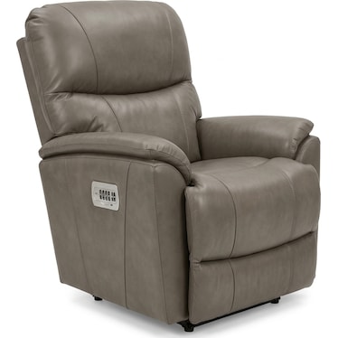 Power Leather Rocking Recliner w/ Headrest & Lumbar