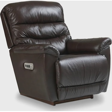 Power Leather Rocking Recliner w/ Headrest & Lumbar