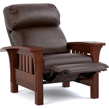 Bustle Back Bow Arm Leather Recliner