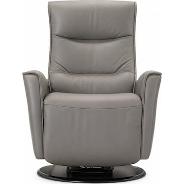 Comfort Glide Power Leather Recliner-Gray