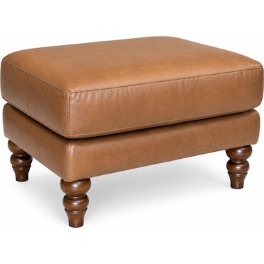 Italian Leather Ottoman