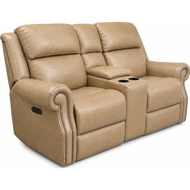 Leather Power Reclining Loveseat