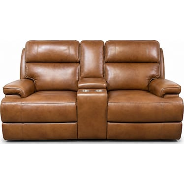 Power Reclining Leather Loveseat