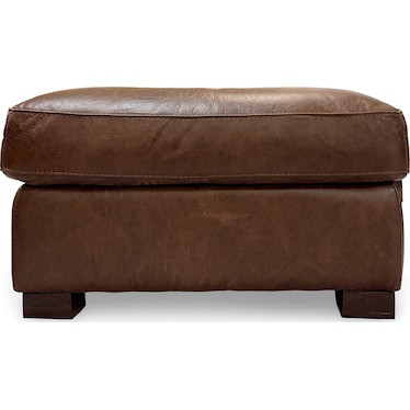 Italian Leather Ottoman