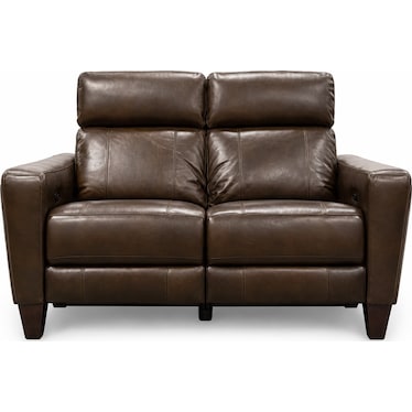 Leather Power Reclining Loveseat