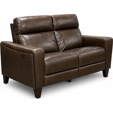 Leather Power Reclining Loveseat