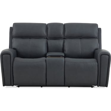 Leather Power Loveseat With Console