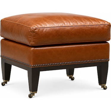 Leather Ottoman with Castors