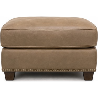 Italian Leather Ottoman