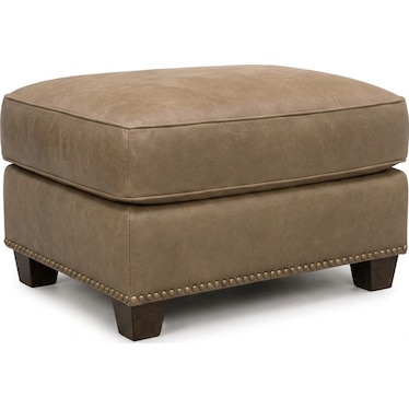 Italian Leather Ottoman