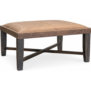 Leather Cocktail Ottoman