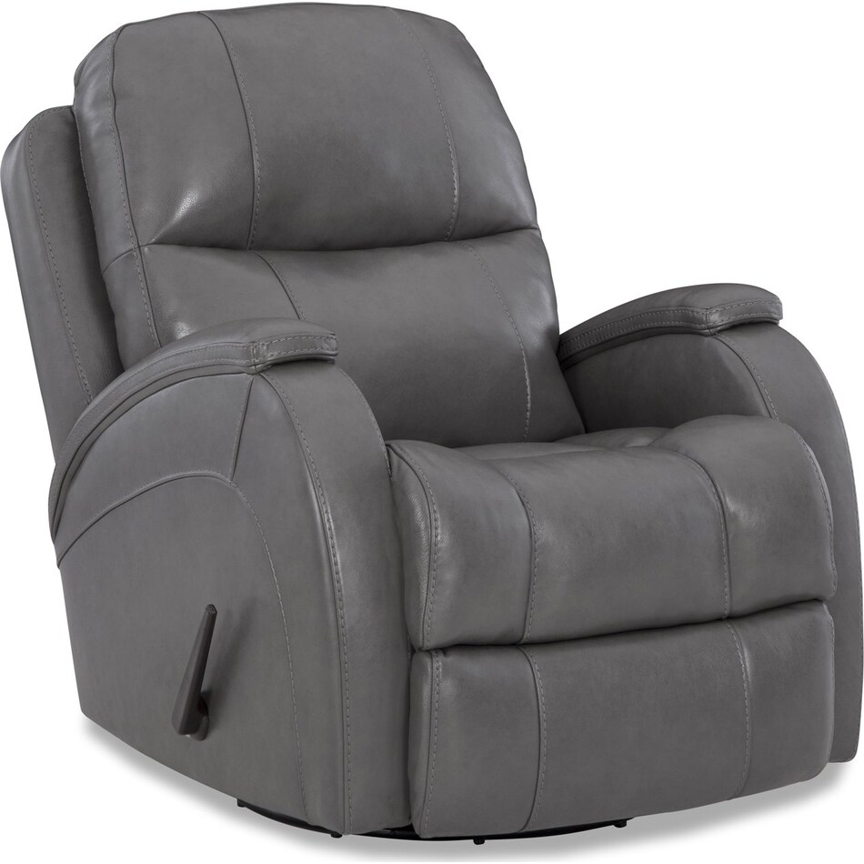 light grey leather recliner   