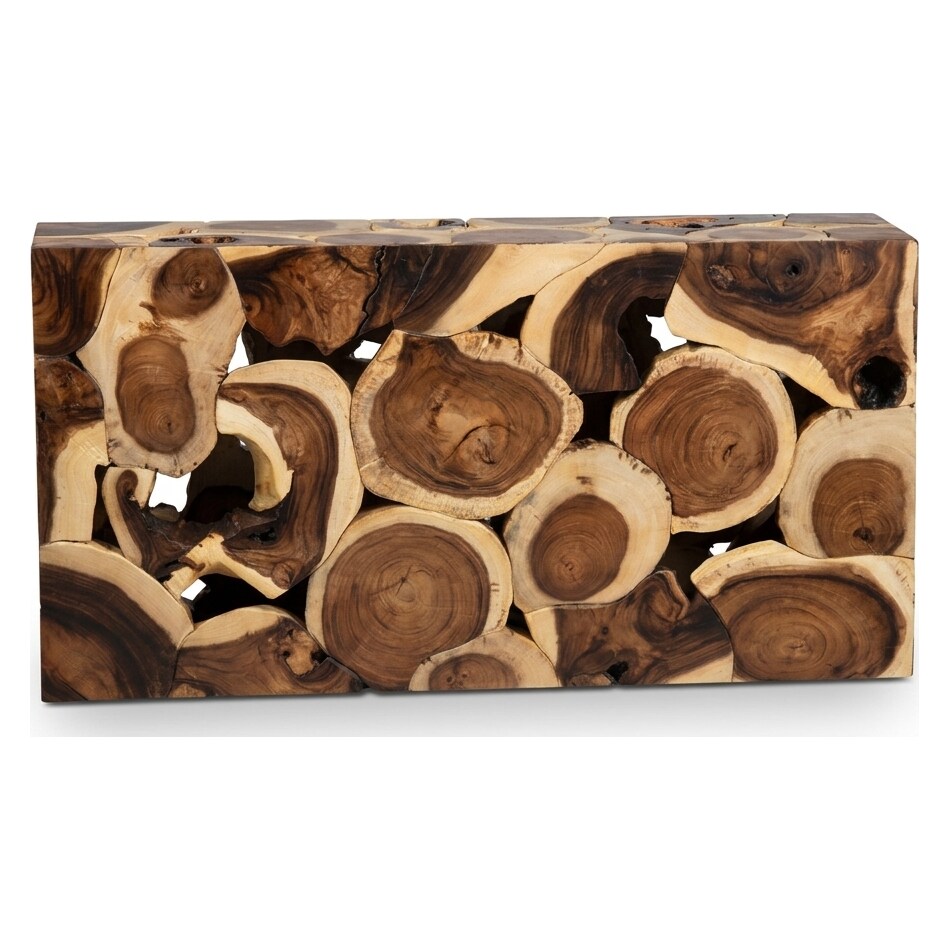natural wood tones featuring wood knoting details wall units   