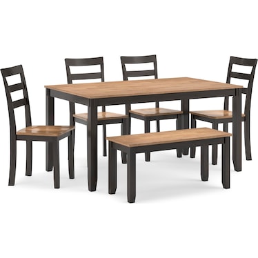 Gesthaven Dining Table with 4 Chairs and Bench