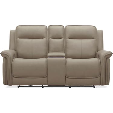 Leather Power Loveseat w/ Console