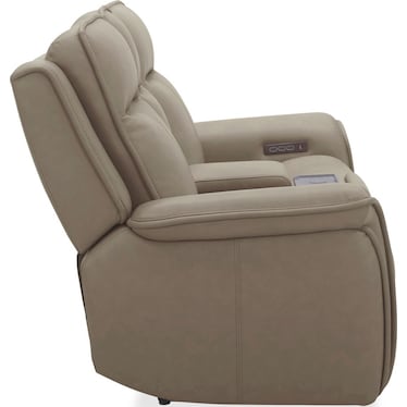Leather Power Loveseat w/ Console