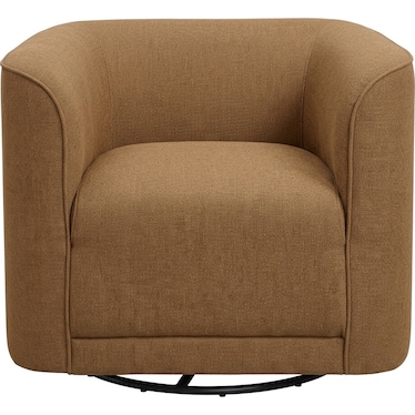 Whirlaway Swivel Accent Chair - Saddle Brown